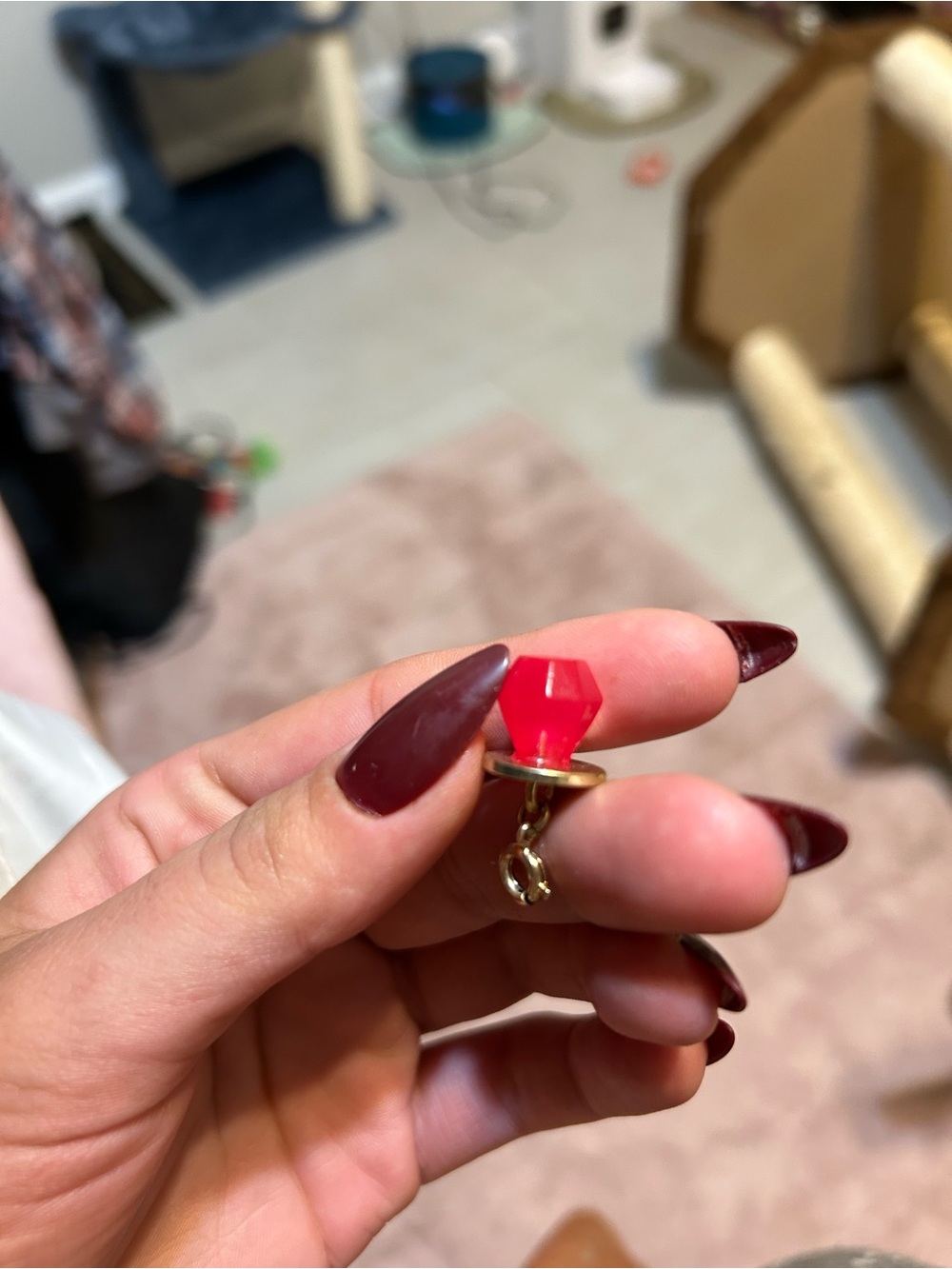Red Gem Pacifier Pendant Charm